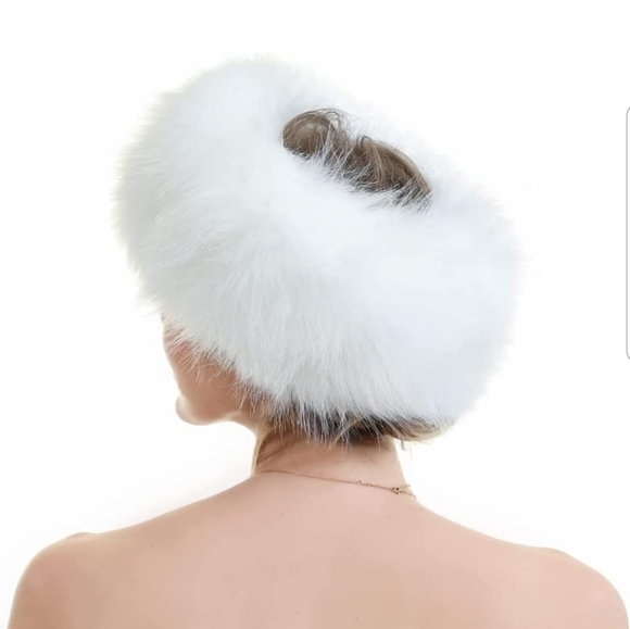 Winter White Fur Headband Fur Headwrap Ear Warmers Mink Hat Ski Wear - Picture 4 of 11